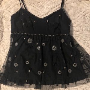 BCBG Maxazria lace beaded top